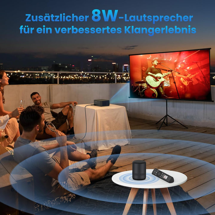 HOPVISION 2025 Upgraded Mini Beamer Heimkino 4K Unterstützt Full HD 1080P Projektor【NetfIix Official