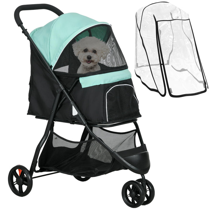 PawHut Hundewagen 2 in 1 Hundebuggy klappbar für Hunde &amp; Katzen bis 10 kg Katzenbuggy mit Kissen Net