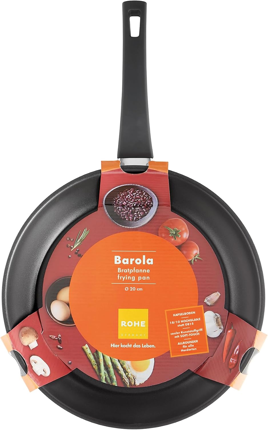 Rohe Germany Bratpfanne Barola 20 cm, antihaftbeschichtet mit DIAMAS-PRO-Qualitätsbeschichtung, alum