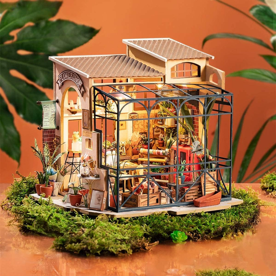 Rolife Mini DIY Handwerk Puppenhaus Kit Blumenladen Modell Puppenhaus Spielzeug Set Erwachsene Teena