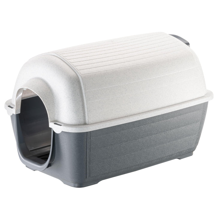 Ferplast Outdoor Hundehütte KENNY MINI Hundehütte aus schlag- und UV-beständigem Thermoplast, Draina