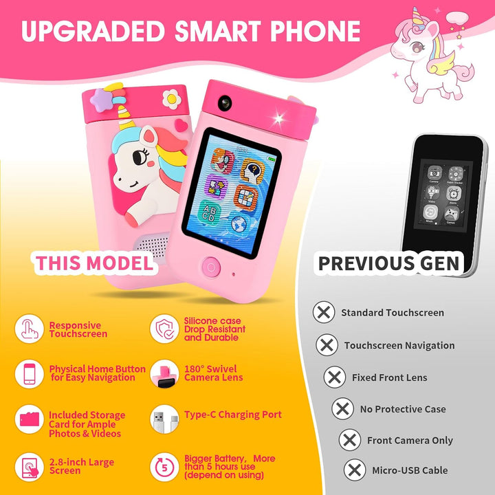 ARNSSIEN Kinderkamera,Kinder Handy Smartphone,2.8&