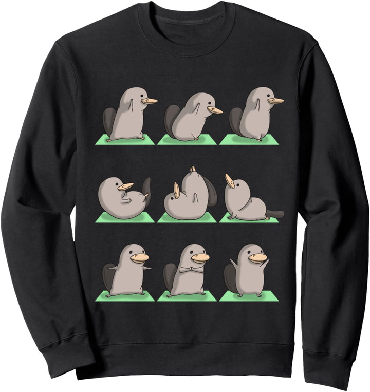 Platypus Yoga Pose Zen Cute Workout Exercise Yogi Funny Sweatshirt