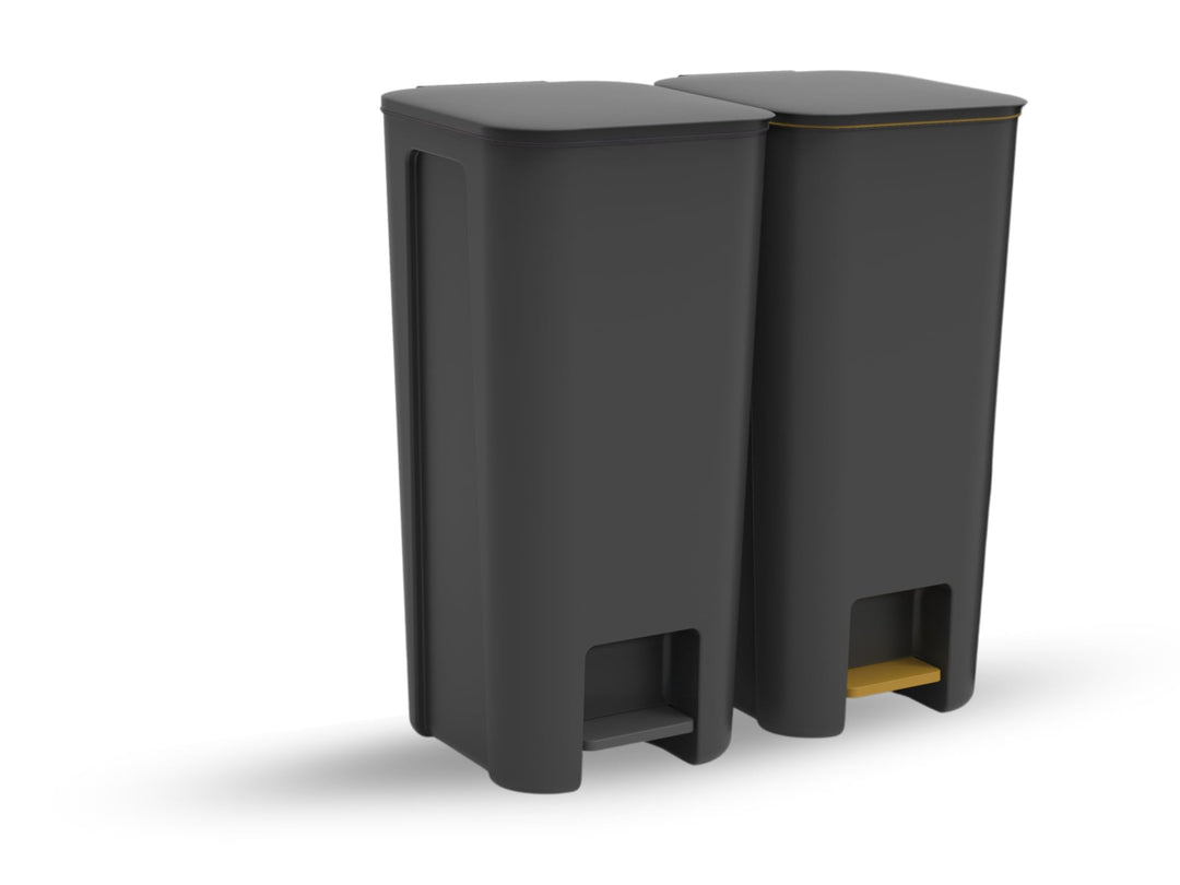 Go Practic Mülleimer Küche Mülltrennsystem 2x 40 L Mit Softclose Deckel Pedal Rollen Abfalleimer Mül