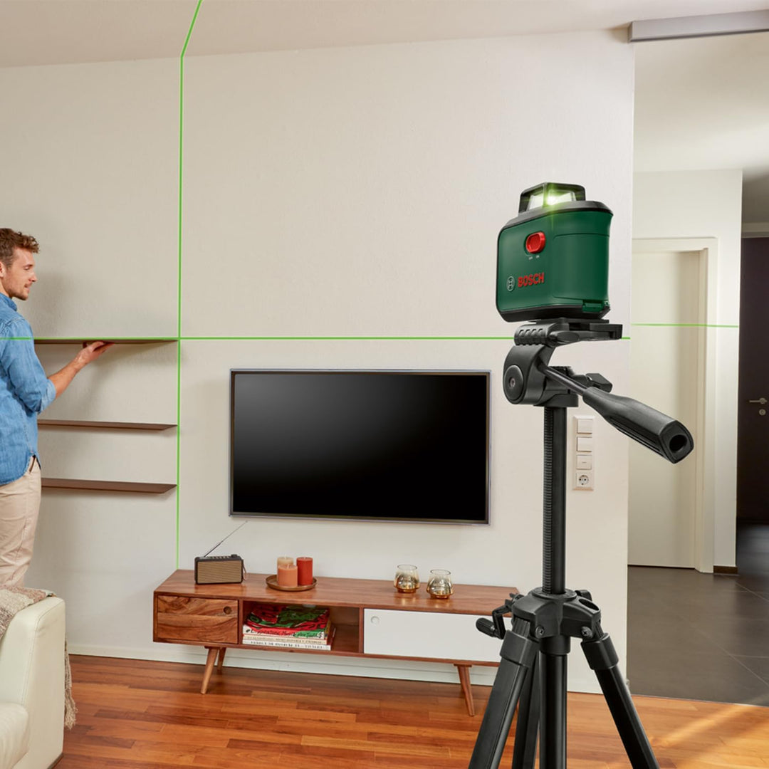 Bosch Kreuzlinienlaser AdvancedLevel 360 mit Premium-Stativ (3 Laserlinien inkl. 360° zum Ausrichten