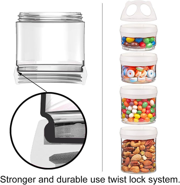 BeneLabel Snack Turm Snack Dosen Snack Container, Stapelbare Behälter Snack Tower 4-Teilig Drehversc
