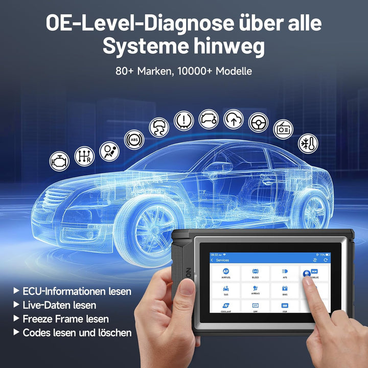 TOPDON ArtiDiag800 BT - OBD2 Batteriebetrieben Diagnosegerät für alle Fahrzeuge, KFZ mit Full System
