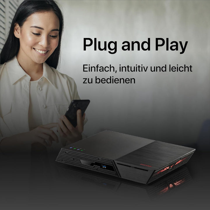 Asustor Flashtor 6 FS6706T - 6 Bay Reine M.2-SSD-NAS Netzwerkspeicher Gehäuse, Quad Core 2.0GHz, Six