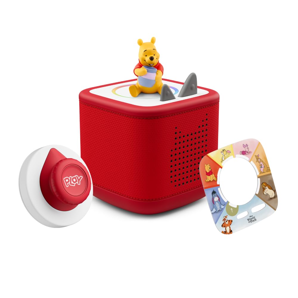 tonies Toniebox 2 Tonieplay Bundle Incl. 1 Tonieplay Spiel + Controller + Tonie: Winnie Puuh, Rot, A