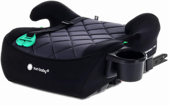 SUN BABY LITTLENEST PRO ISOFIX Booster Seat 125-150 cm i-Size R129 - Black | ISOFIX installation, cu