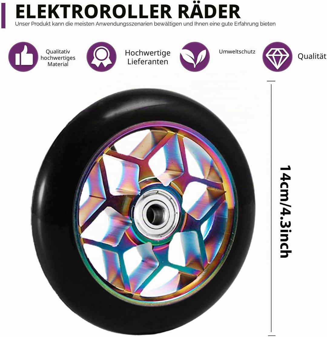 Stunt Scooter Rollen 110mm: LEKEFETO 2 StückStunt Scooter Räder mit ABEC-9 Lager, Kick Scooter Rolle