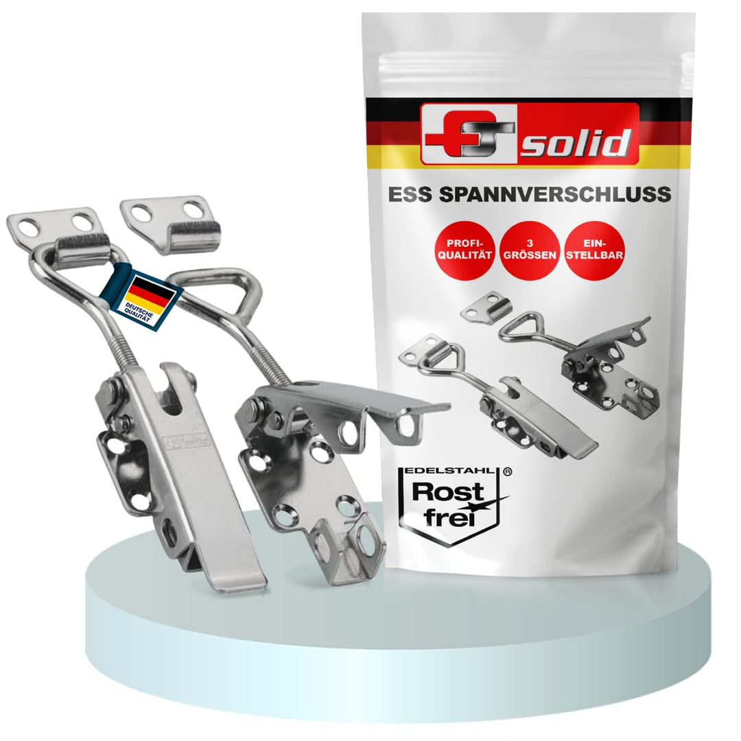 FTsolid [2er Set] einstellbarer Spannverschluss aus Edelstahl ESS1 Kistenverschluss rostfrei verstel