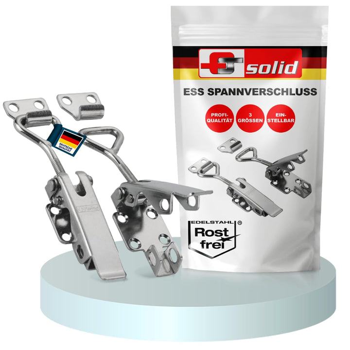 FTsolid [2er Set] einstellbarer Spannverschluss aus Edelstahl ESS1 Kistenverschluss rostfrei verstel