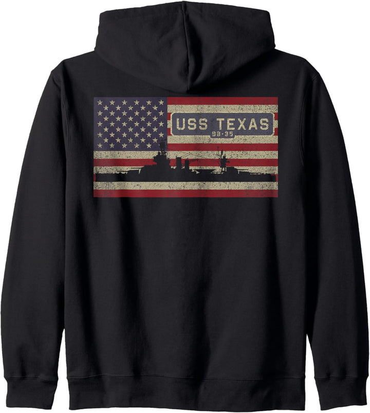 USS Texas BB-35 WW1 WW2 Schlachtschiff USA Amerikanische Kapuzenjacke