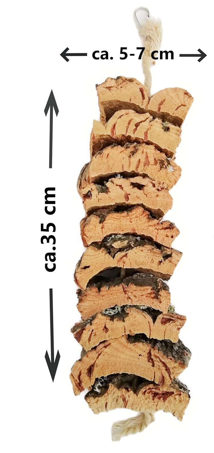Dicke Sitzstange von der Korkeiche+ Korkrindenknabberseil 3 Grössen (L), L