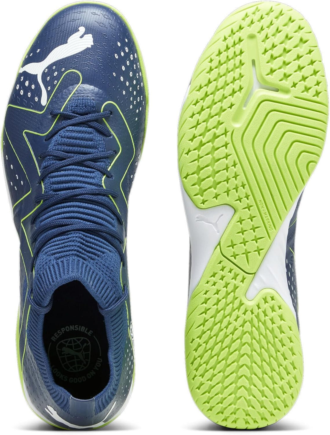 PUMA Future Match It Fussballschuh für Herren 45 EU Persisches Blau Puma Weiss Pro Grün, 45 EU Persi