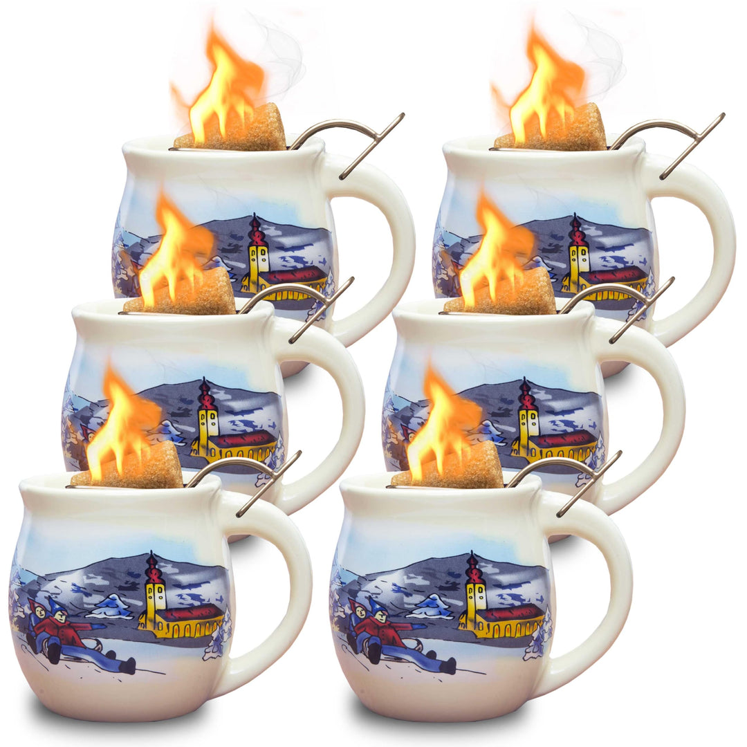 Feuerzangentasse 6er im Karton, Weiss/Weihnachten - für Feuerzangenbowle Weiss / Weihnachten, Weiss