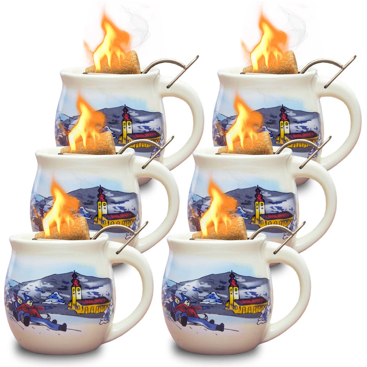 Feuerzangentasse 6er im Karton, Weiss/Weihnachten - für Feuerzangenbowle Weiss / Weihnachten, Weiss