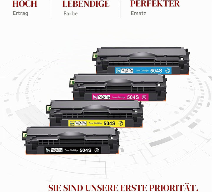 Toner Kingdom CLT-504S Tonerkartusche Kompatibel für Samsung CLT-P504C mit Xpress C1860FW C1810W CLX
