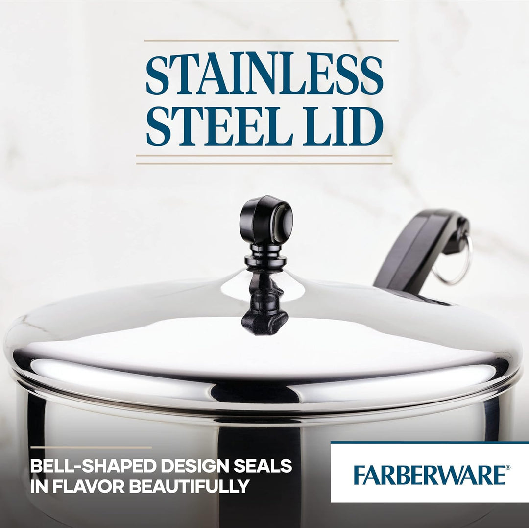 Farberware Klassischer Edelstahl-Bratdeckel, Sautepfanne (2,75 Quart), Silber 2.6 Liter, 2.6 Liter