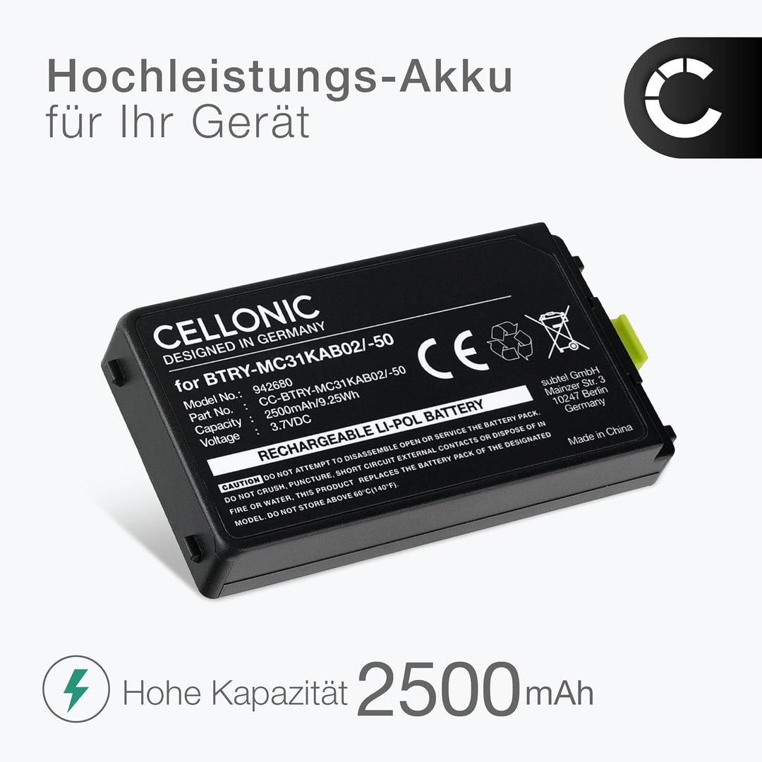 CELLONIC, Barcode-Scanner Akku kompatibel mit Symbol MC3190 kompatibel mit Zebra MC3190 kompatibel m
