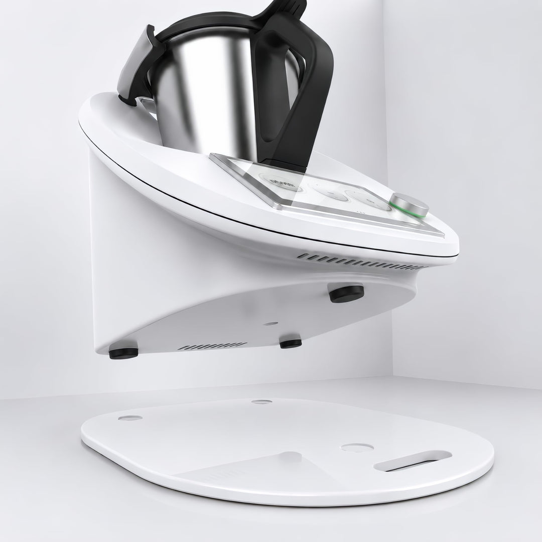 Siegvoll Gleitbrett für Thermomix TM6 TM5 Gleiter müheloses Verschieben Rollbrett aus Acryl - Weiss
