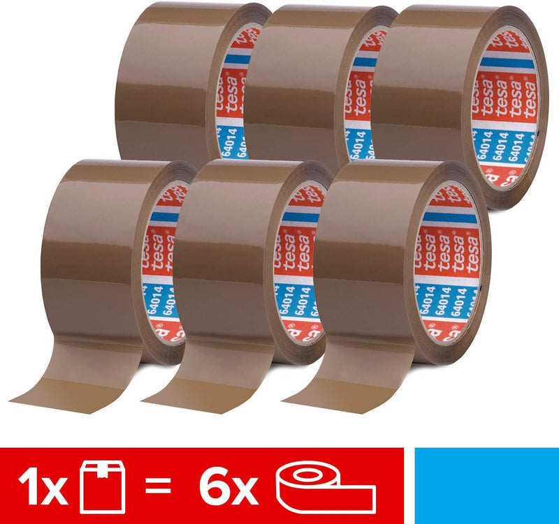 Emerio VE-109959.14 & tesa pack 64014 im 6er Pack - Geräuscharmes Paketklebeband zum Verpacken von P