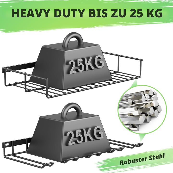 2-stöckiger Elektrowerkzeug-Organizer, Aufbewahrungsregal, Wandhalterung, Bohrerhalter für 4 Bohrmas