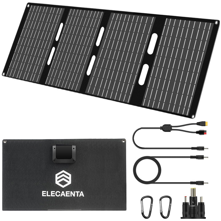 ELECAENTA 60W Tragbar Solar Ladegerät Monokristallin ETFE Solarpanel Ultraleichtes IP68 Solarmodul F