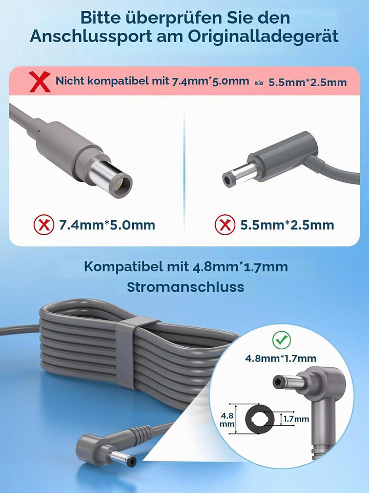 30.45V LadeKabel Ladegerät für Dyson V10 V11 V12 V15 SV12 SV14 SV15 SV16 SV20 SV22, Netzteil für Dys