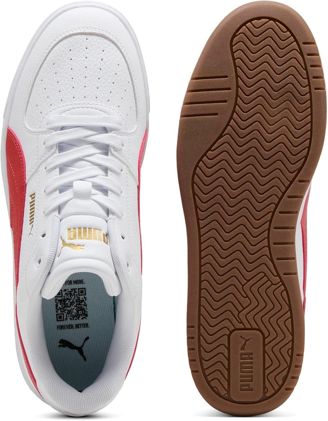 PUMA Unisex Caven IiiSneaker 36 EU White Candy Apple Gum Red Beige, 36 EU White Candy Apple Gum Red