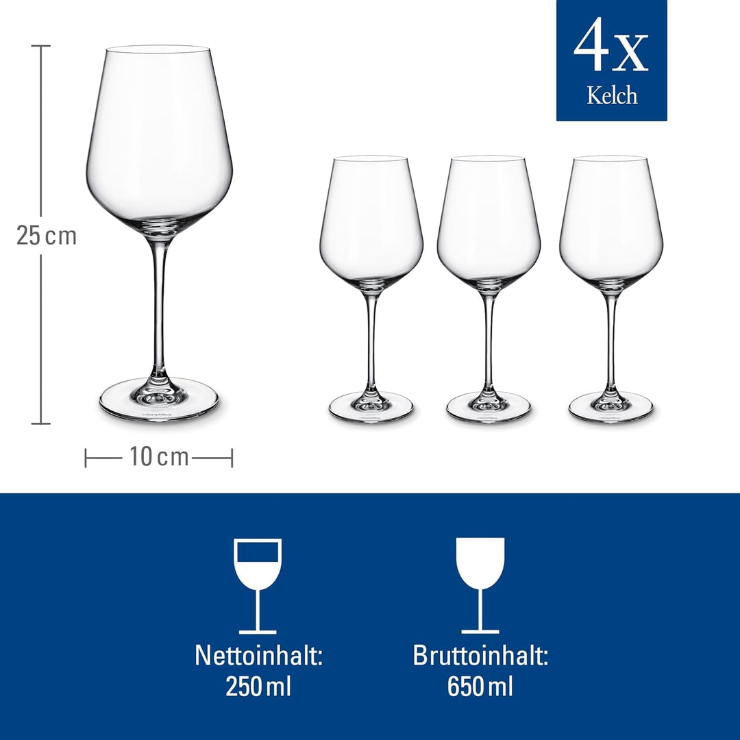Villeroy &amp; Boch Villeroy und Boch La Divina Bordeaux Kelch, Set 4tlg. Glasset, Glas, 4-teilig, 4 4 S