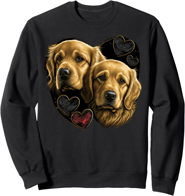 Two Goldie Dogs Valentinstag Liebespaar Golden Retriever Sweatshirt