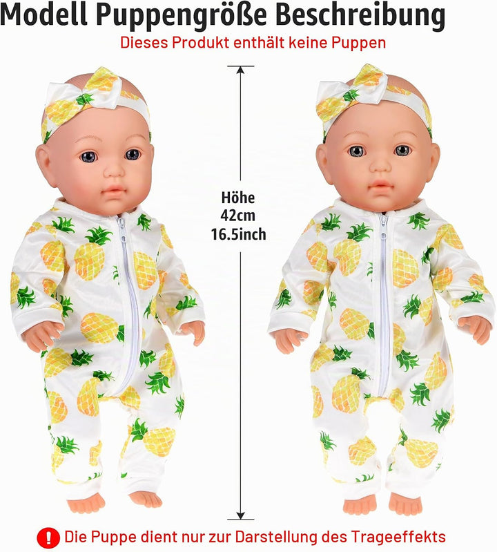 10-Sätze Puppenkleidung umfassen Kleid Outfits und Bikini für 43cm / 17 Zoll Neugeborene Babypuppen