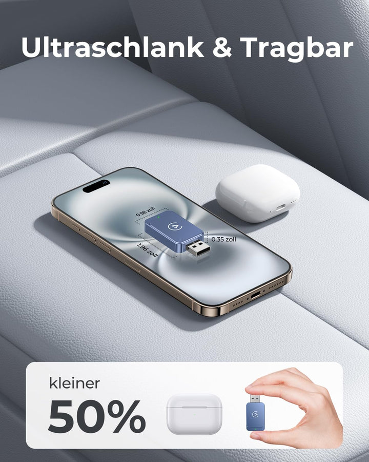 Carplay Wireless Adapter Android-Auto Wireless Adapter: 2 in 1 Wireless Konvertieren Wired Android A