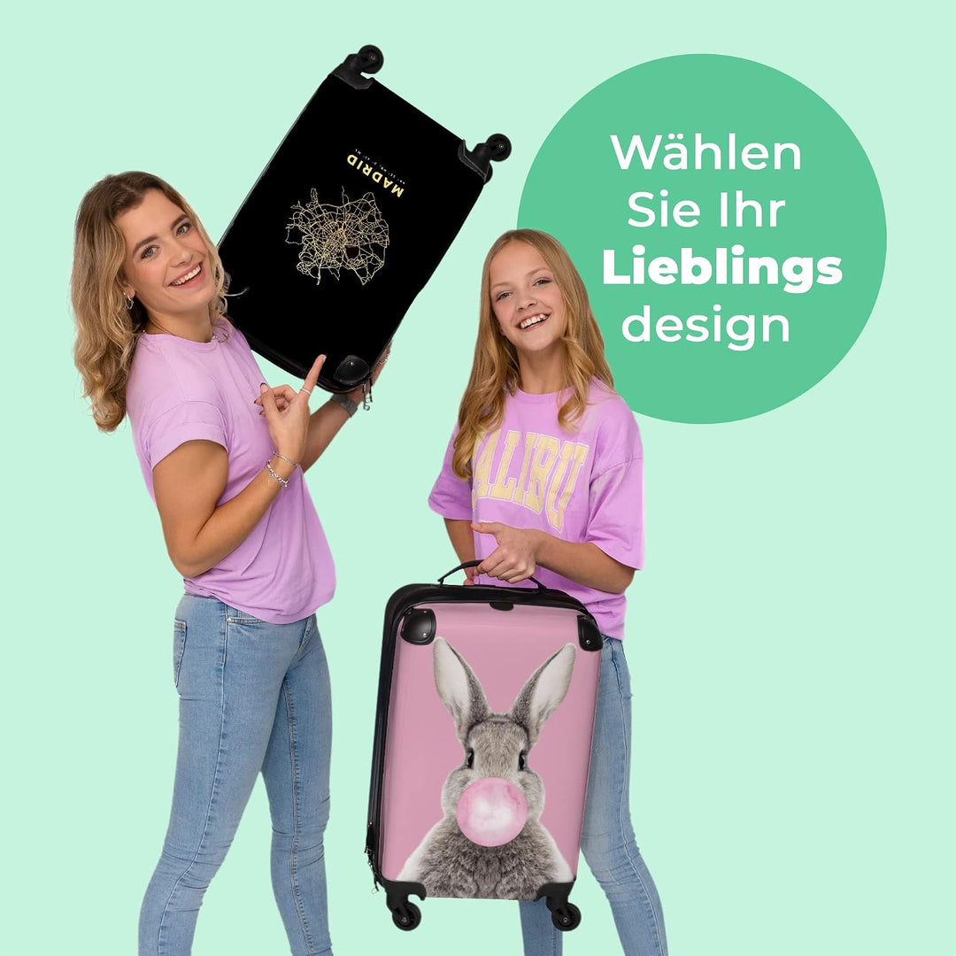 NoBoringSuitcases.com® Koffer Handgepäck Trolley Rollkoffer Kleine Reisekoffer mit 4 Rollen - Stadtp