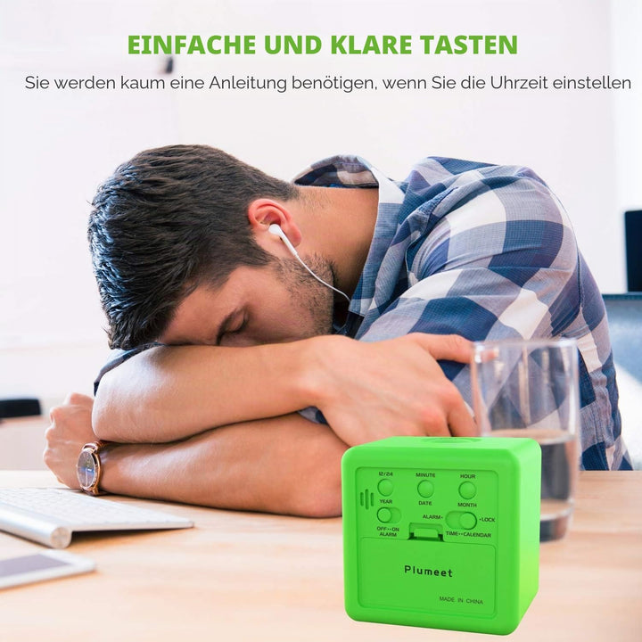 Plumeet Digitaler Reisewecker, Einfach Einzustellen, mit Schlummermodus, Weichem Nachtlicht, Grossem