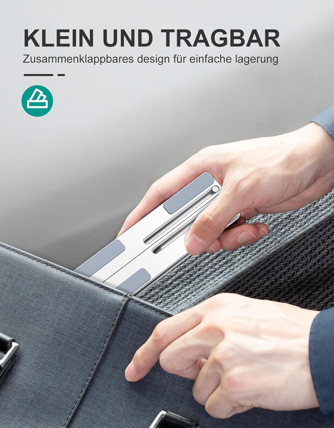 Babacom Laptop Ständer, Belüfteter Faltbarer Aluminium Notebook Ständer für Kühlung, Verstellbare La