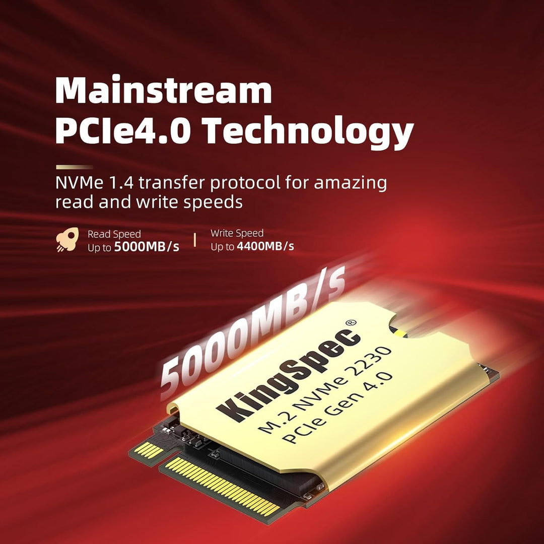 KingSpec XF-2230 2TB SSD M.2 2230 PCIe 4.0, NVMe SSD Gen 4x4 mit Wärmesenke, bis zu 5000MB/s Interne