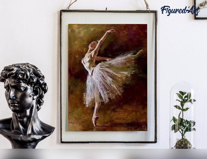 Figured'Art Malen Nach Zahlen Erwachsene Mit Rahmen Ballerina auf den Zehen - Paint by Numbers Baste