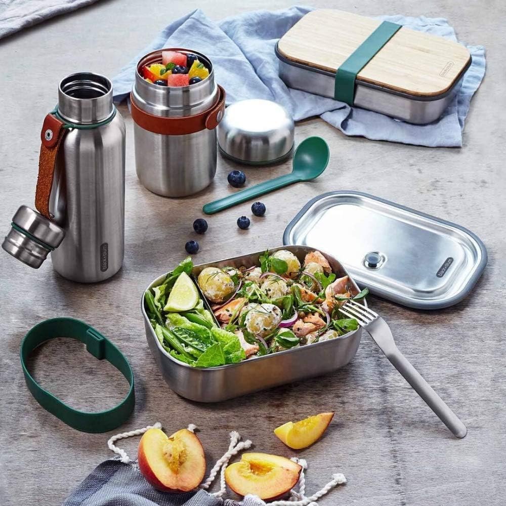 black+blum Isolierte Wasserflasche Gross - Ozean, 750 ml Thermoflasche, Edelstahl/VeganLeder, L, 2 7