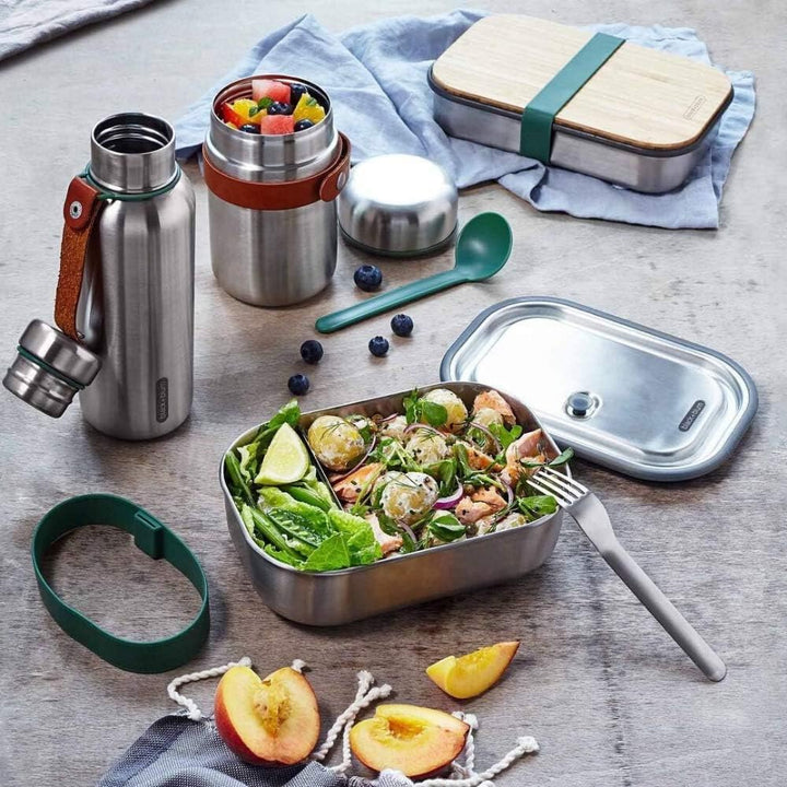 black+blum Isolierte Wasserflasche Gross - Ozean, 750 ml Thermoflasche, Edelstahl/VeganLeder, L, 2 7