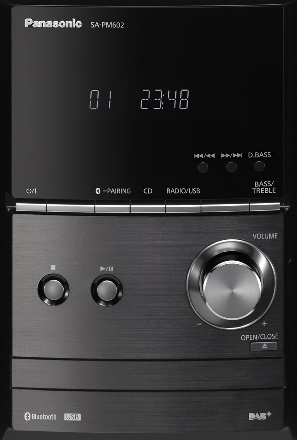 Panasonic SC-PM602EG-S Micro- mit Digital DAB+ (CD, Bluetooth, UKW , HiFi-System mit 40W RMS) silber