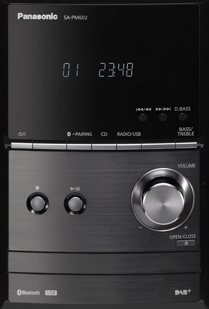 Panasonic SC-PM602EG-S Micro- mit Digital DAB+ (CD, Bluetooth, UKW , HiFi-System mit 40W RMS) silber