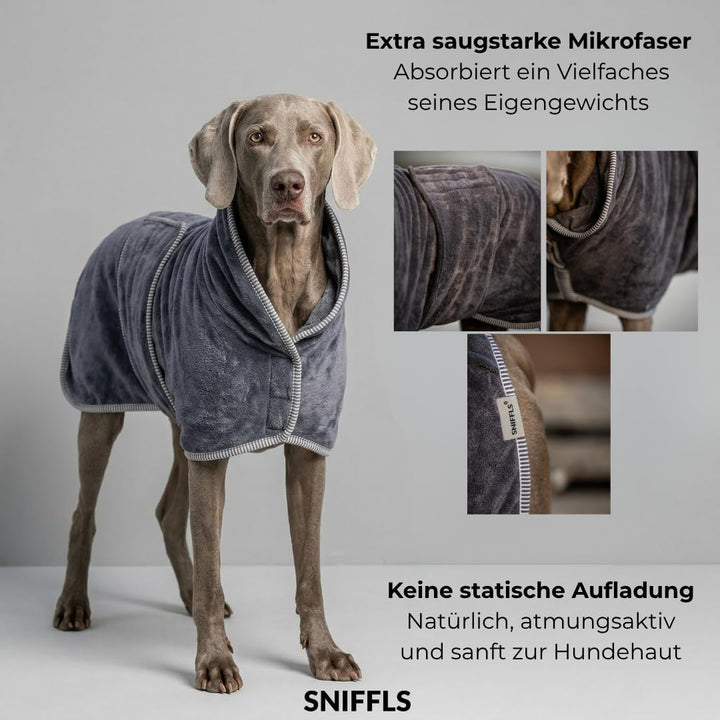 Premium Hundebademantel aus Baumwolle – Grösse L – Hundehandtuch für Hunde – Langlebig, maschinenwas