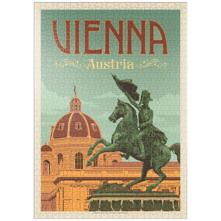 Österreich: Wien, Vintage Poster - Premium 1000 Teile Puzzle - MyPuzzle Sonderkollektion von Anderso