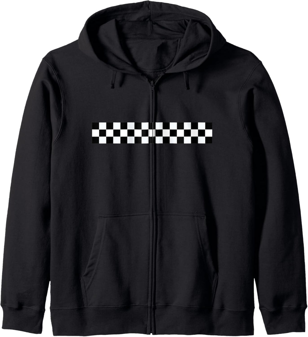 Racing Stripes Ska Music Schwarz Weiss Schachkaro Kapuzenjacke