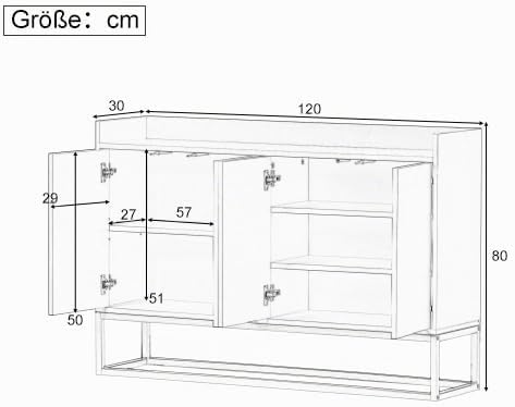 Aufbewahrungsschrank mit Tür, Kleiderschrank mit Regal Sideboard, Esszimmer, Garderobe, Wohnzimmer,