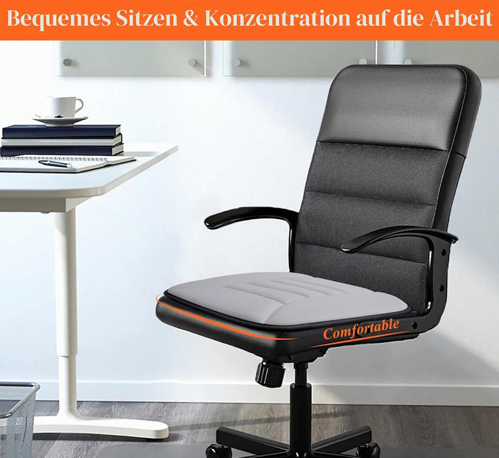 kingphenix Auto Sitzkissen mit 3,0 cm Komfort Memory Foam Sitzkissen für Auto und Bürostuhl - Hellgr