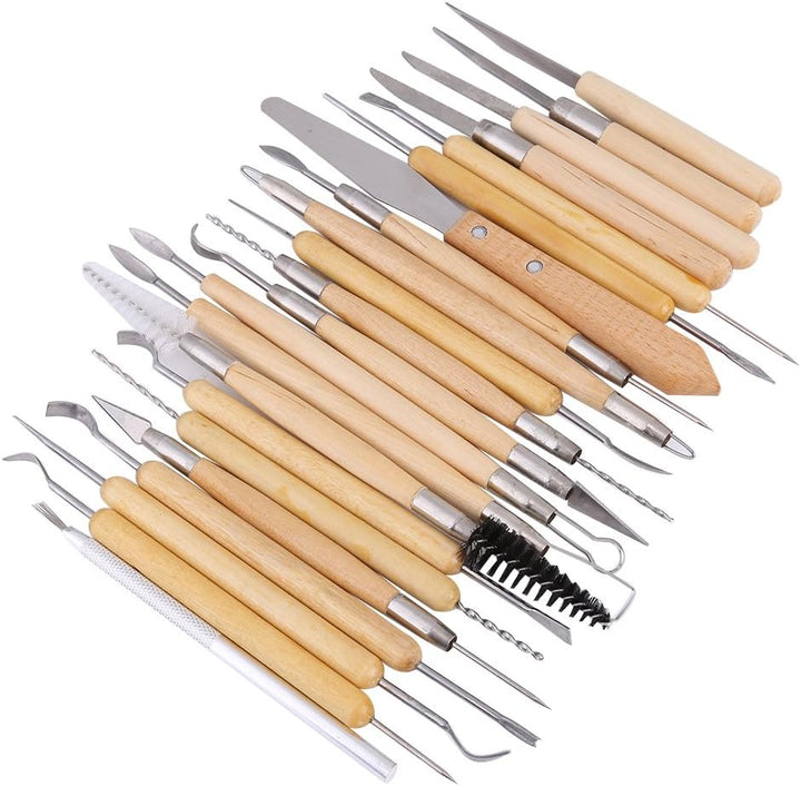 22pcs Keramik Carving Tool Set aus Holz Metall Ton Skulptur Moulding Tools Carving Tool Kit,Töpferwe